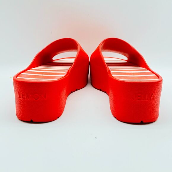 Lemon Jelly Sandals Womens 9.5 EU 40 Red Platform Slip On Slides Summer - Picture 7 of 13